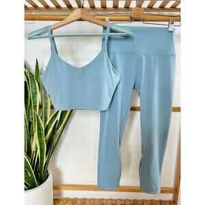 CRZ YOGA Light Blue Leggings and Top Set